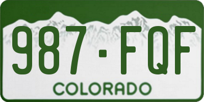 CO license plate 987FQF