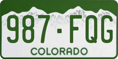 CO license plate 987FQG