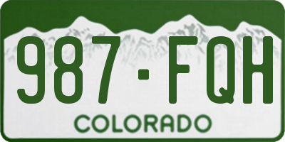 CO license plate 987FQH