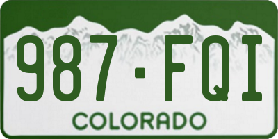 CO license plate 987FQI