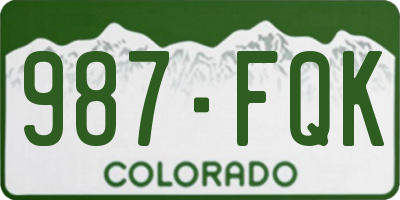 CO license plate 987FQK