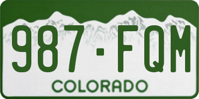 CO license plate 987FQM