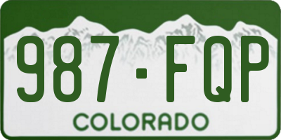 CO license plate 987FQP