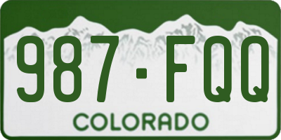CO license plate 987FQQ