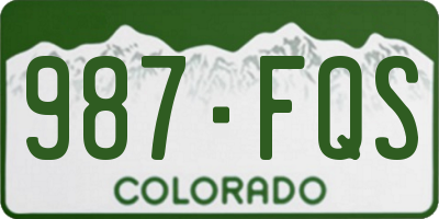 CO license plate 987FQS