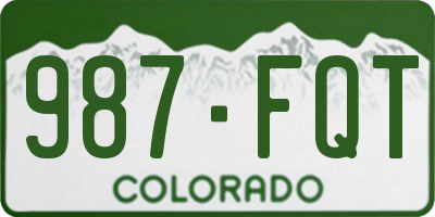 CO license plate 987FQT