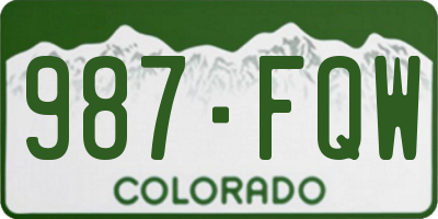 CO license plate 987FQW