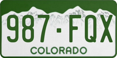 CO license plate 987FQX
