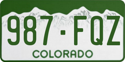 CO license plate 987FQZ
