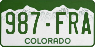 CO license plate 987FRA
