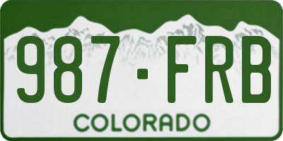 CO license plate 987FRB