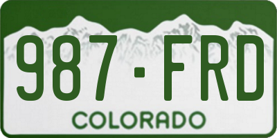 CO license plate 987FRD