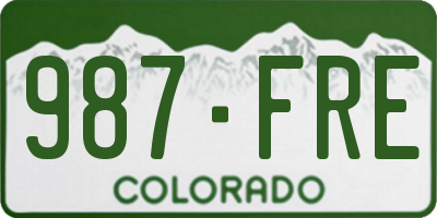 CO license plate 987FRE