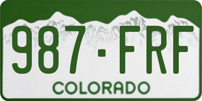 CO license plate 987FRF
