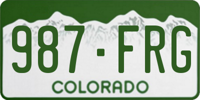CO license plate 987FRG