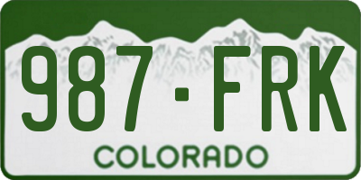 CO license plate 987FRK