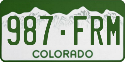 CO license plate 987FRM