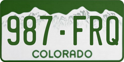 CO license plate 987FRQ
