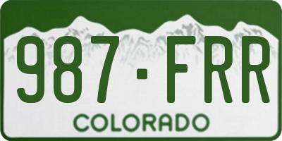 CO license plate 987FRR