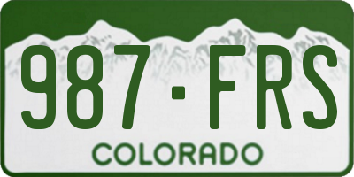CO license plate 987FRS