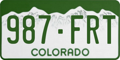 CO license plate 987FRT