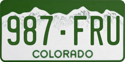 CO license plate 987FRU