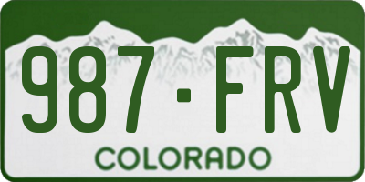 CO license plate 987FRV