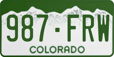 CO license plate 987FRW