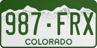 CO license plate 987FRX