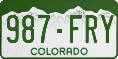 CO license plate 987FRY
