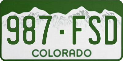 CO license plate 987FSD