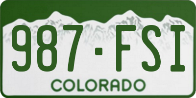 CO license plate 987FSI