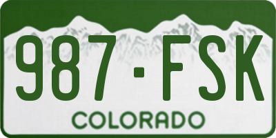CO license plate 987FSK