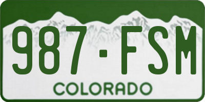 CO license plate 987FSM