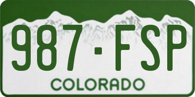 CO license plate 987FSP