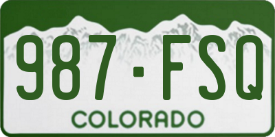 CO license plate 987FSQ
