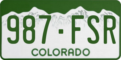 CO license plate 987FSR