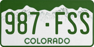 CO license plate 987FSS