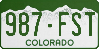 CO license plate 987FST