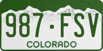 CO license plate 987FSV