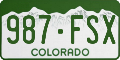 CO license plate 987FSX