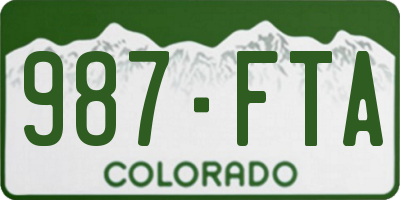 CO license plate 987FTA
