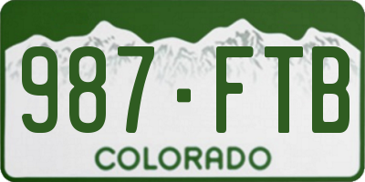 CO license plate 987FTB