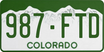 CO license plate 987FTD