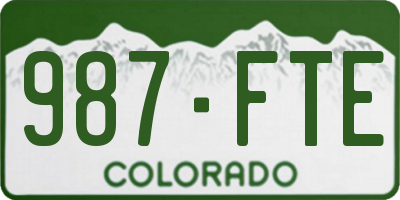 CO license plate 987FTE