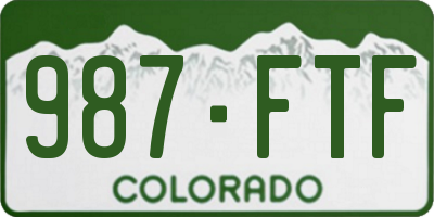CO license plate 987FTF