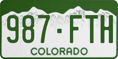 CO license plate 987FTH