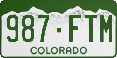 CO license plate 987FTM
