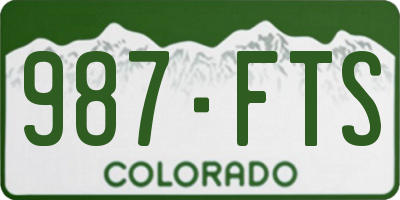 CO license plate 987FTS