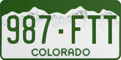 CO license plate 987FTT